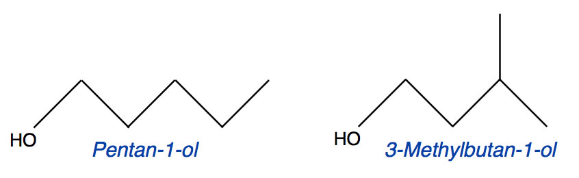Pentan-1-ol und 3-Methylbutan-1-ol