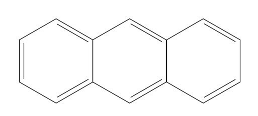 Das Anthracen-Molekül aus drei Benzolringen