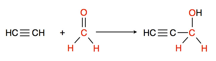Synthese von Propinol aus Ethin und Formaldehyd