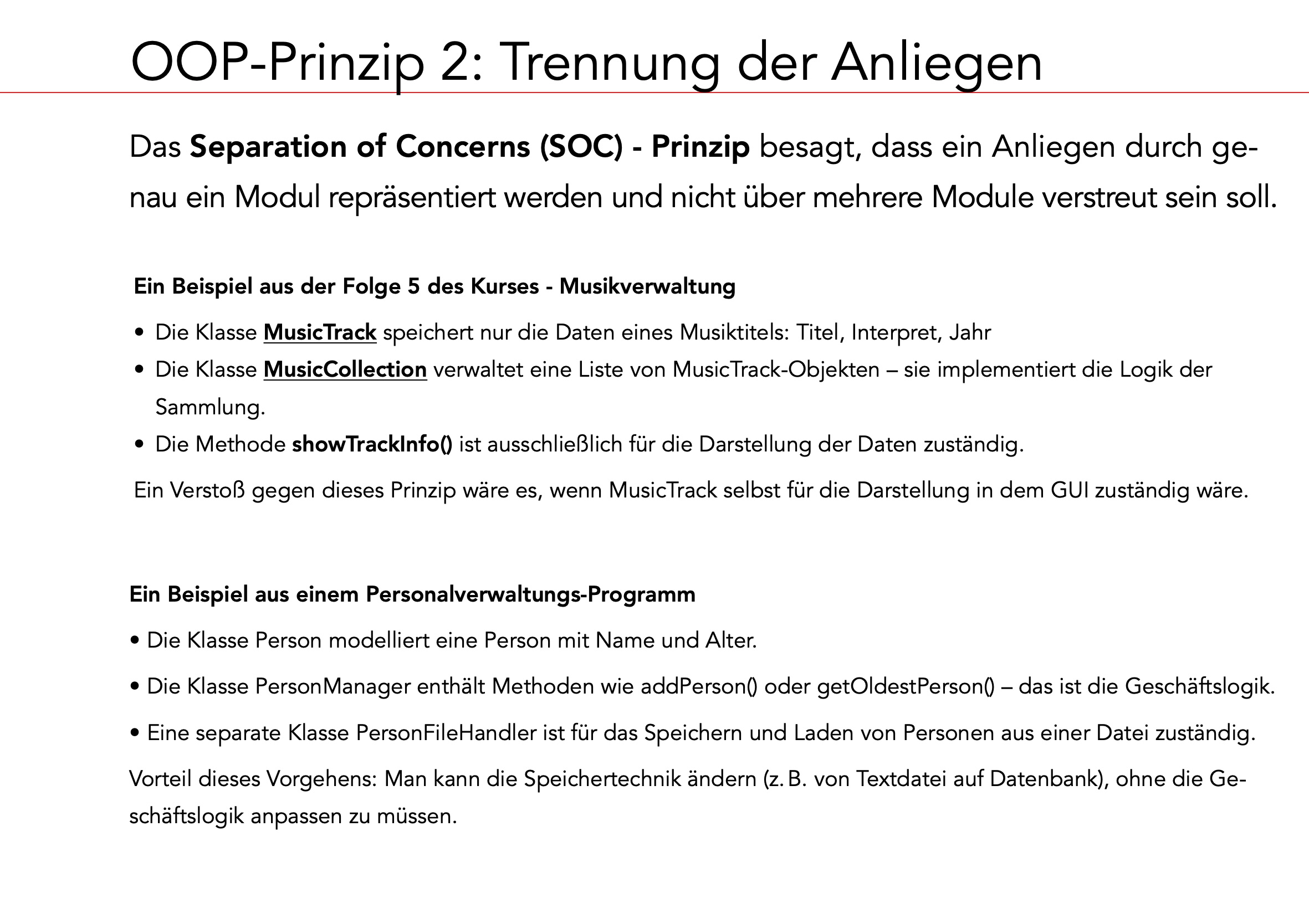 Begriffe und Konzepte der OOP: Prinzipien der OOP